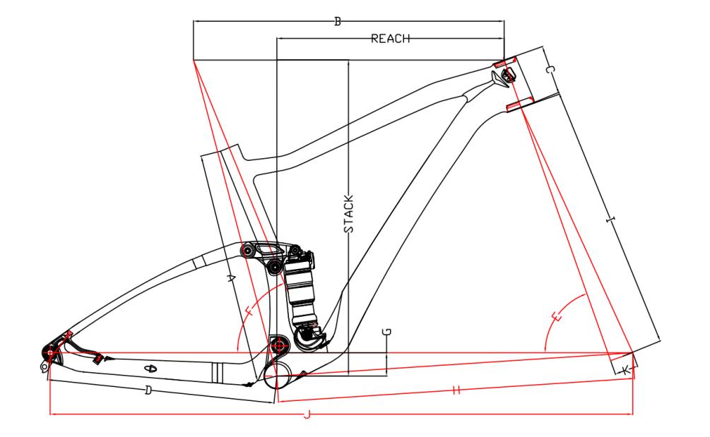 Cadre de vélo VTT en carbone à suspension complète