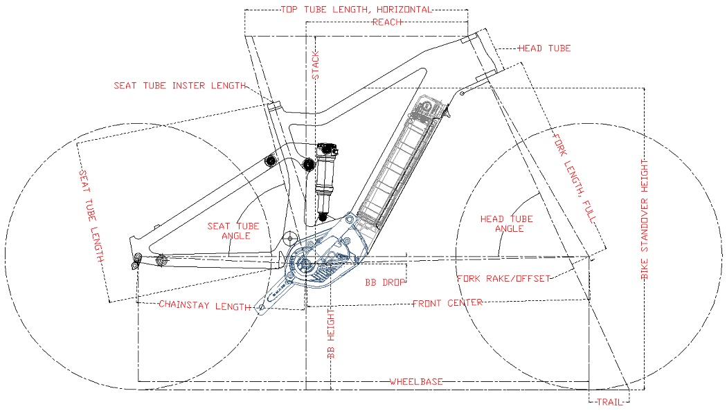 Géométrie du cadre de vélo électrique et tableau des tailles