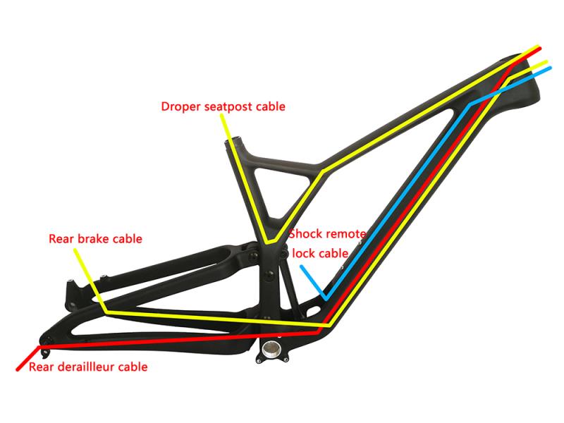 TDC-FS906 Instructions d'acheminement des câbles du cadre du vélo de montagne Trail
