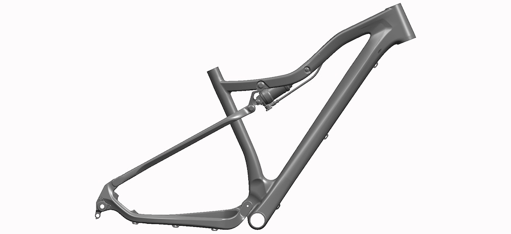 Cadre de vélo VTT en carbone à suspension complète