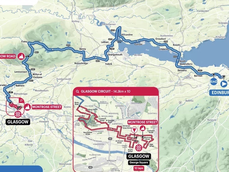 L'UCI publie des cartes sur les Championnats du monde 2023 à Glasgow
